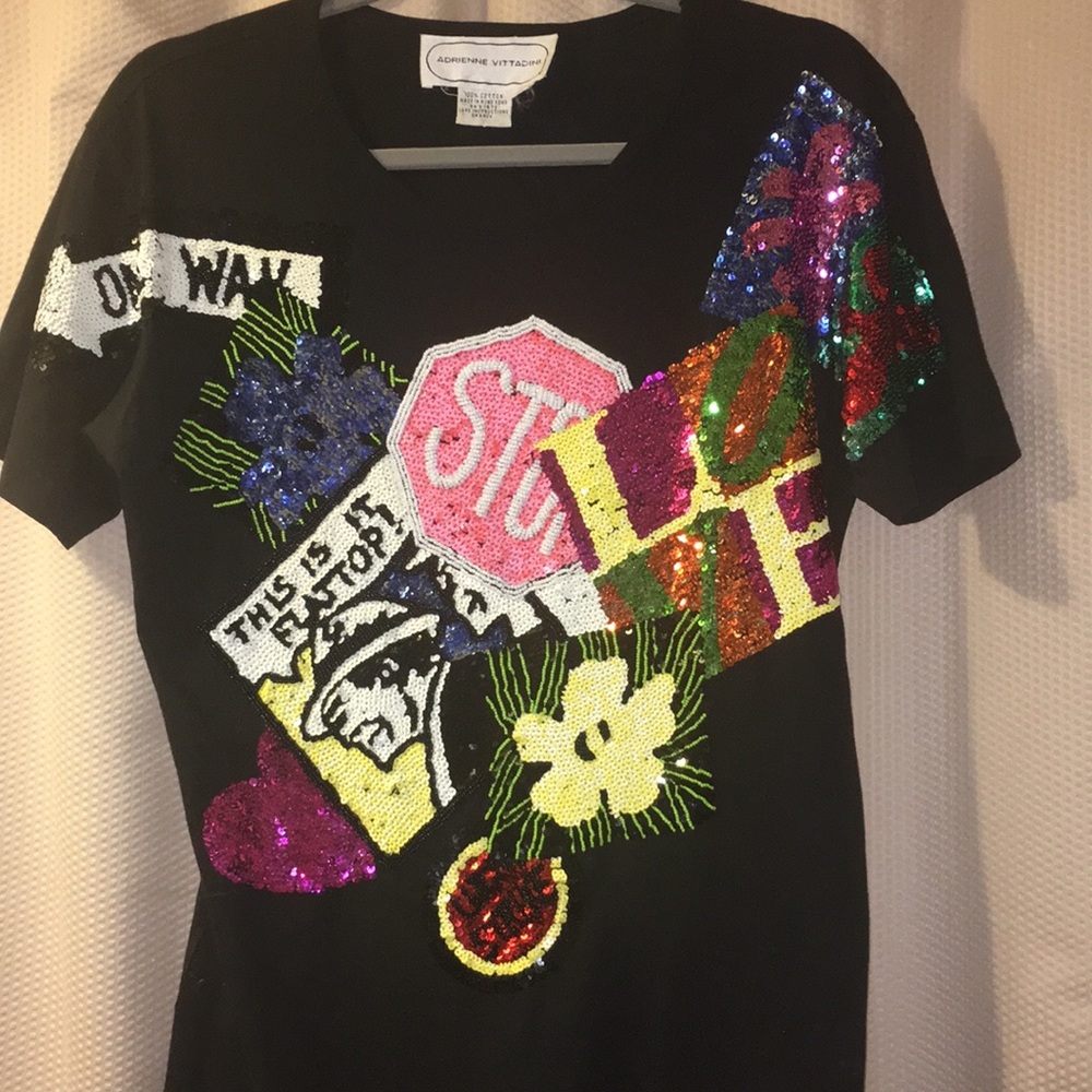 Vintage Adrienne Vittadini Sequin T-shirt